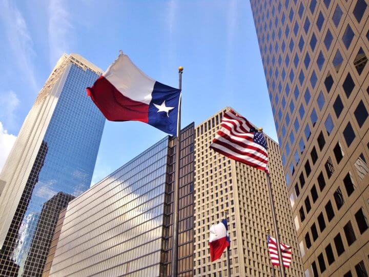 Texas businesses and flag